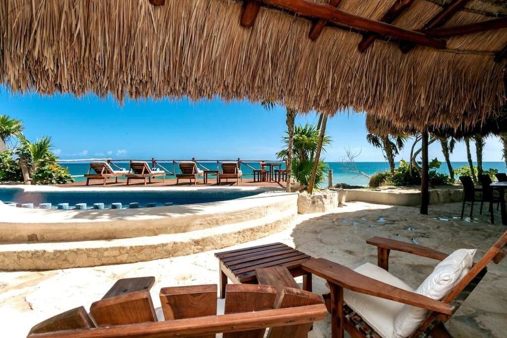 Luxury 5-Br Beachfront Home In Tulum Casa Sofia Gato Экстерьер фото