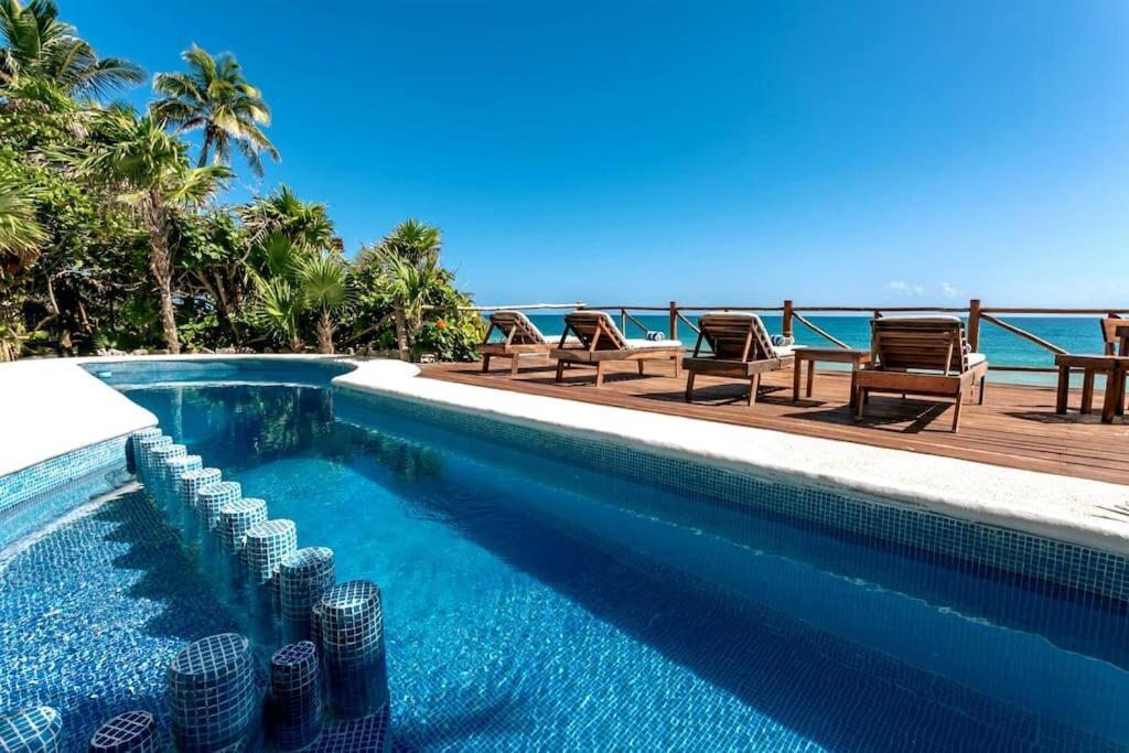 Luxury 5-Br Beachfront Home In Tulum Casa Sofia Gato Экстерьер фото