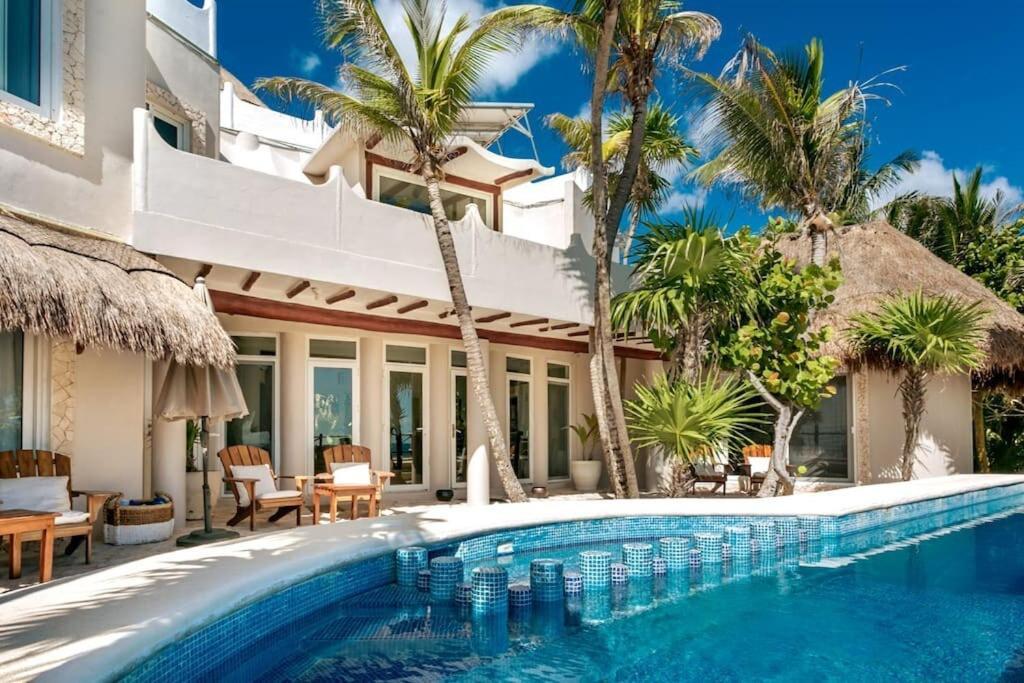 Luxury 5-Br Beachfront Home In Tulum Casa Sofia Gato Экстерьер фото