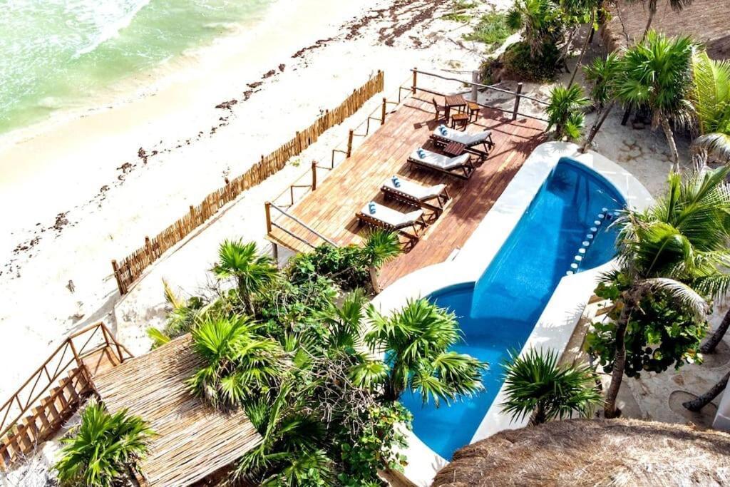 Luxury 5-Br Beachfront Home In Tulum Casa Sofia Gato Экстерьер фото